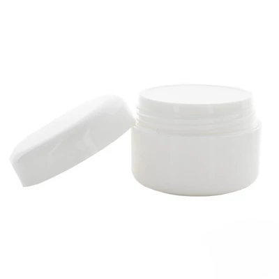 Fehér színű duplafalú kozmetikai tégely fehér tetővel - 15 ml
