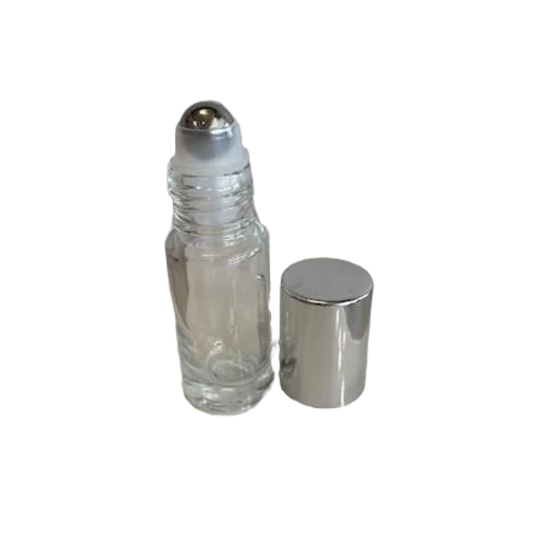 Roll-on üveg ezüst kupakkal fém golyóval 5 ml